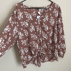 West Kei Mauve Floral Blouse (Size Large)